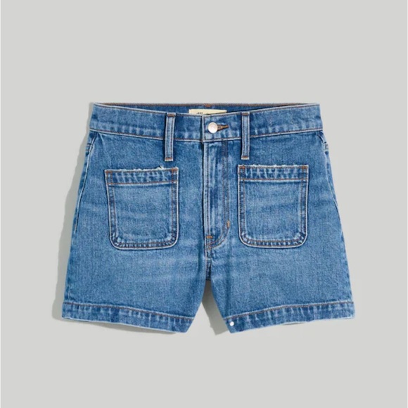 Madewell The Denim Elliot Dark Patch Pocket Jean Shorts - Picture 4 of 15